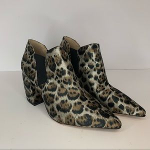 Antonio Melani Maxinee Leopard Animal Print Ankle Boots Womens Size 8.5M NEW